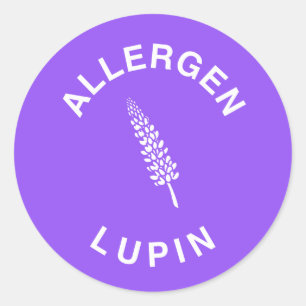 Lupin Allergen Warning Runder Aufkleber