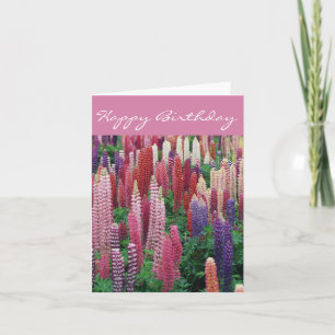 Lupin Blume D2 Happy Birthday Card Karte