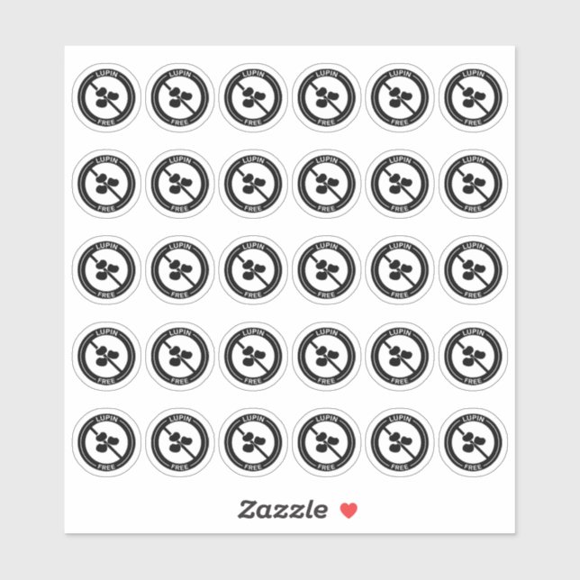 Lupin Free Wedding Place Card Mini Food Allergy Aufkleber (Blatt)