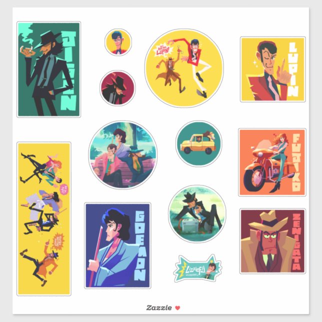 Lupin III 12 sticker set (Blatt)