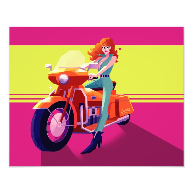 Lupin III the third Fujiko bike print Fotodruck (Vorne)