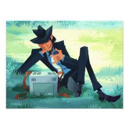 Lupin III the third lounging jigen print Fotodruck