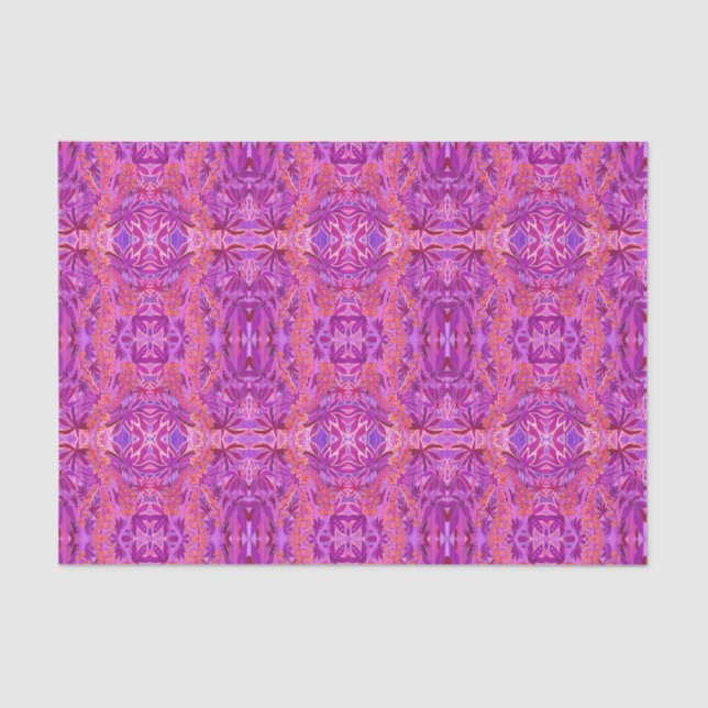 Lupine Blume Bohemisch Boho Arabesque Muster Pink Seidenpapier (Vorderseite)
