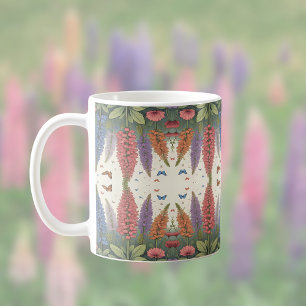Lupine Blume in Schmetterlingen Vintages Muster Kaffeetasse