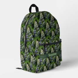 Lupine Blume Naturmuster Personalisiert Bedruckter Rucksack
