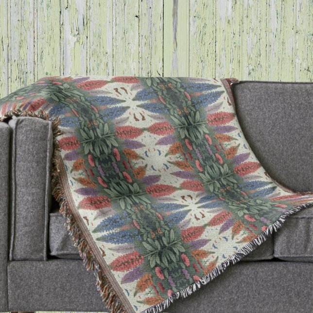 Lupine Blume Schmetterlinge Vintages Blumenmuster Decke (Von Creator hochgeladen)