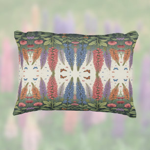 Lupine Blume Schmetterlinge Vintages Blumenmuster Dekokissen
