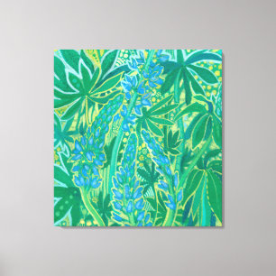 Lupine-Blume, Sommer-Wildblumen Blumenbemalung Leinwanddruck