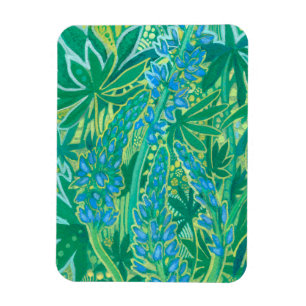 Lupine-Blume, Sommer-Wildblumen Blumenbemalung Magnet