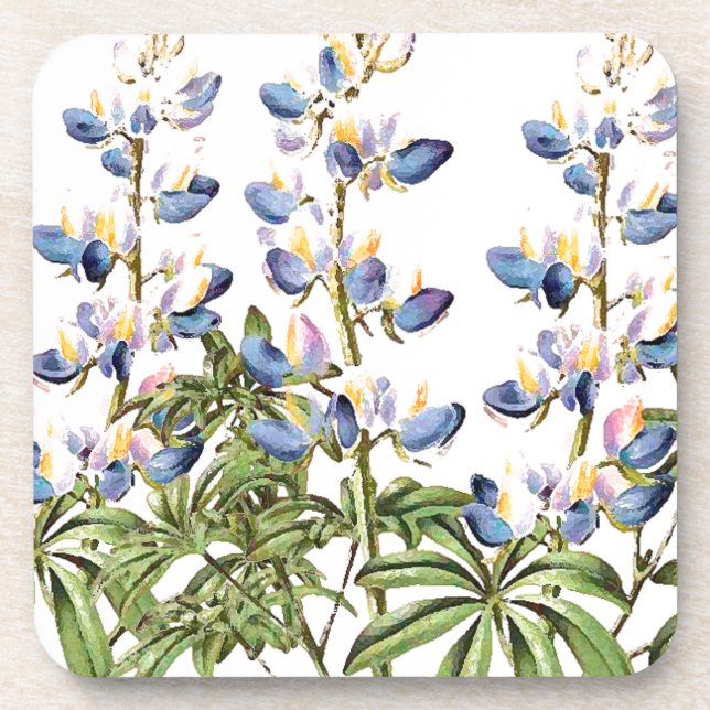 Lupine-BlumenBlumen-botanischer Korken-Untersetzer Untersetzer (Vorderseite)