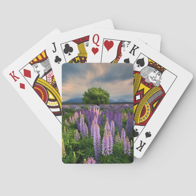 Lupine-Feld in Neuseeland Spielkarten (Rückseite)