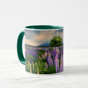 Lupine-Feld in Neuseeland Tasse