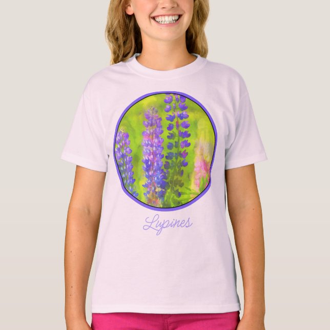 Lupine Painting - Original Blume Art T - Shirt (Vorderseite)