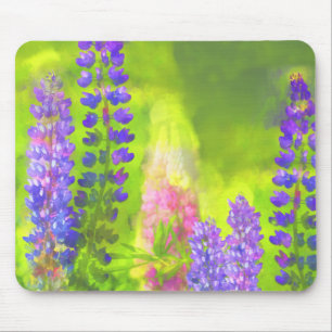 Lupine Painting - Original Blume Kunst Mousepad