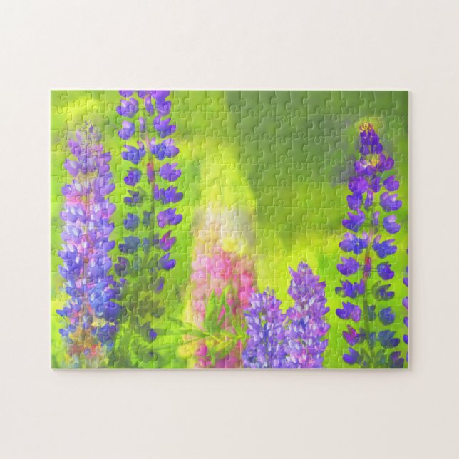 Lupine Painting - Original Blume Kunst Puzzle (Horizontal)