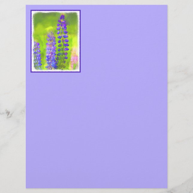 Lupine Painting - Originelle Blume Kunst (Vorderseite)
