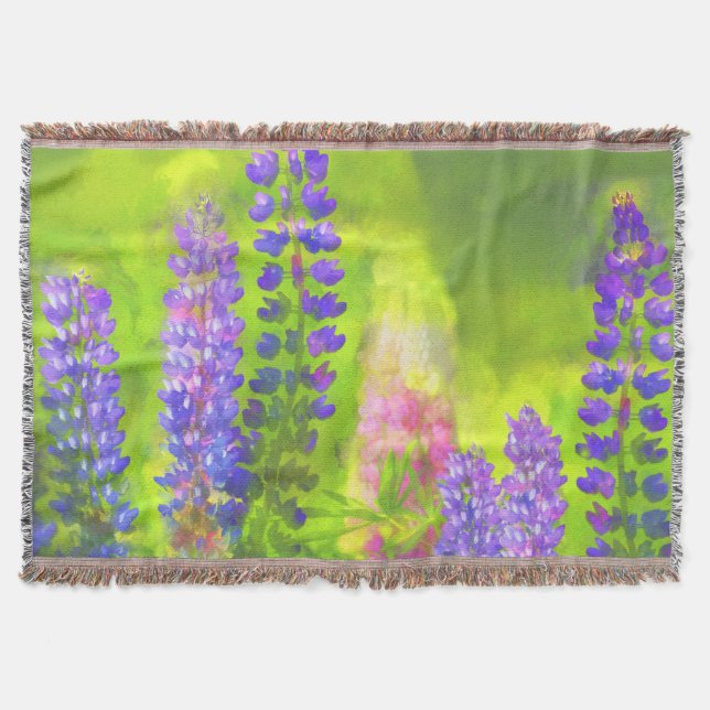 Lupine Painting - Originelle Blume Kunst Decke (Vorderseite)