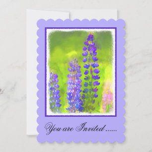 Lupine Painting - Originelle Blume Kunst Einladung