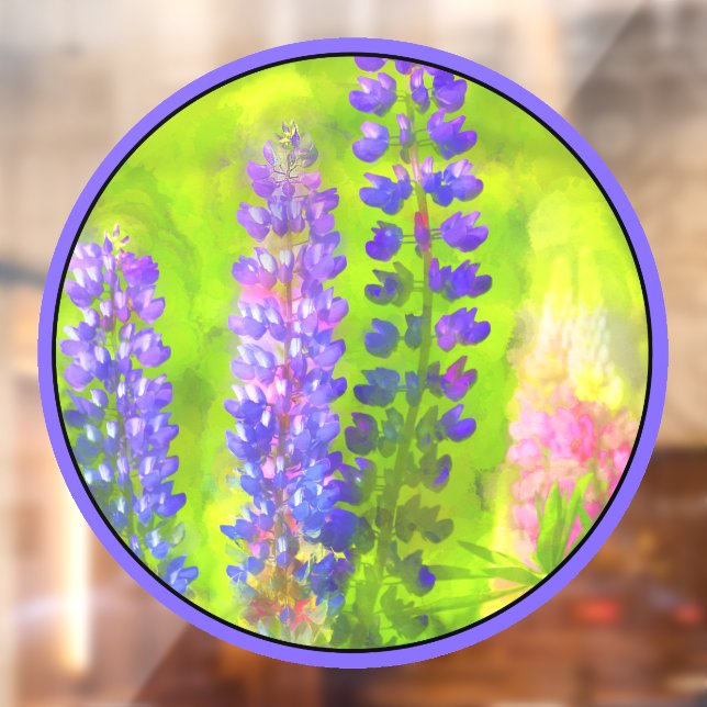 Lupine Painting - Originelle Blume Kunst Fensteraufkleber (Blatt 2)