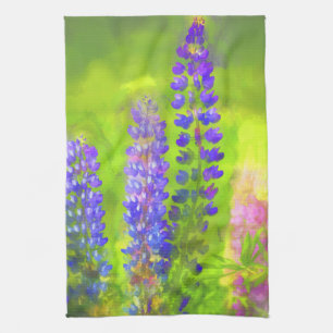 Lupine Painting - Originelle Blume Kunst Handtuch