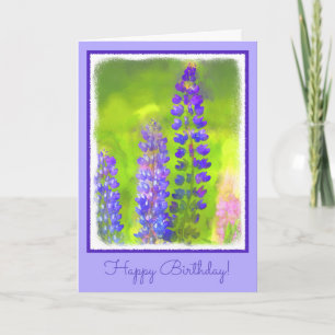 Lupine Painting - Originelle Blume Kunst Karte
