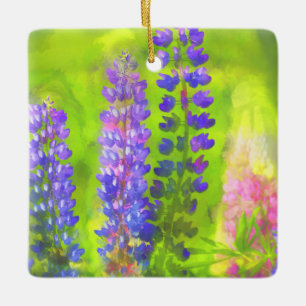 Lupine Painting - Originelle Blume Kunst Keramikornament