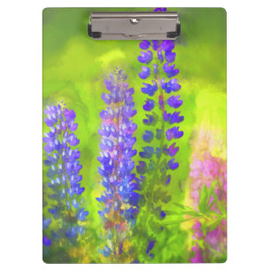 Lupine Painting - Originelle Blume Kunst Klemmbrett