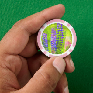 Lupine Painting - Originelle Blume Kunst Pokerchips