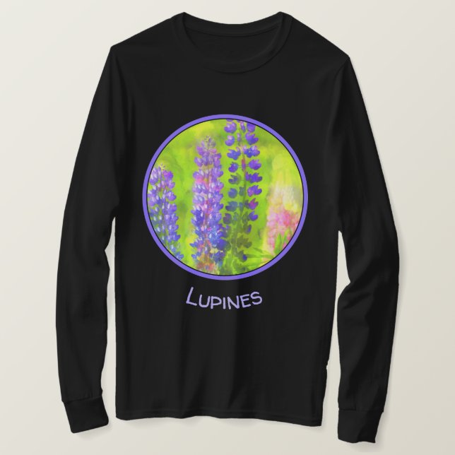 Lupine Painting - Originelle Blume Kunst T-Shirt (Design vorne)