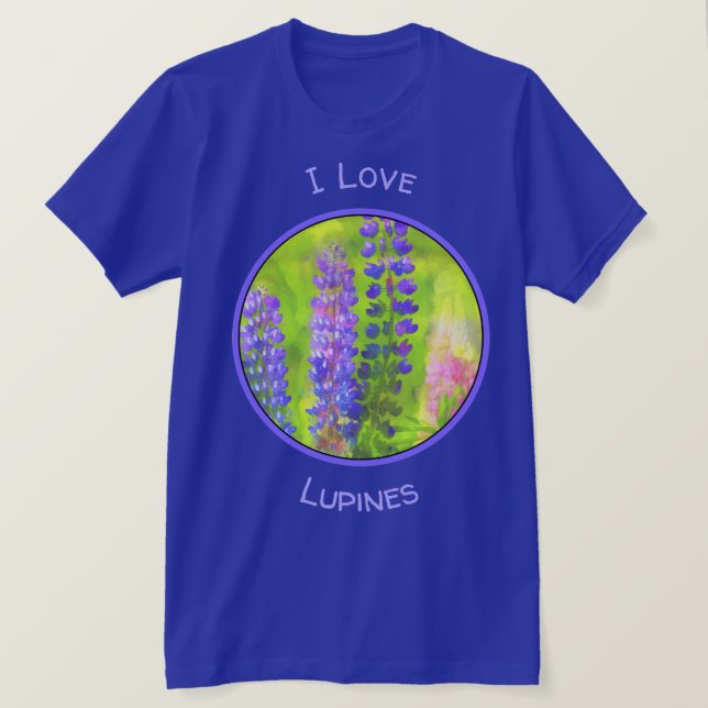 Lupine Painting - Originelle Blume Kunst T-Shirt (Design vorne)