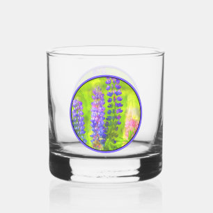 Lupine Painting - Originelle Blume Kunst Whiskyglas