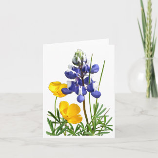 Lupine Poppies Note Card Karte