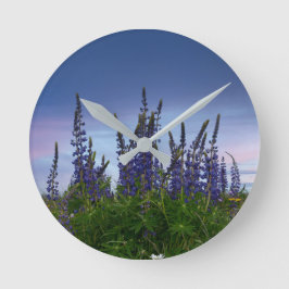 Lupine    runde wanduhr