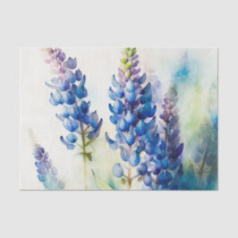 LUPINS blaues Blumenzapier Seidenpapier