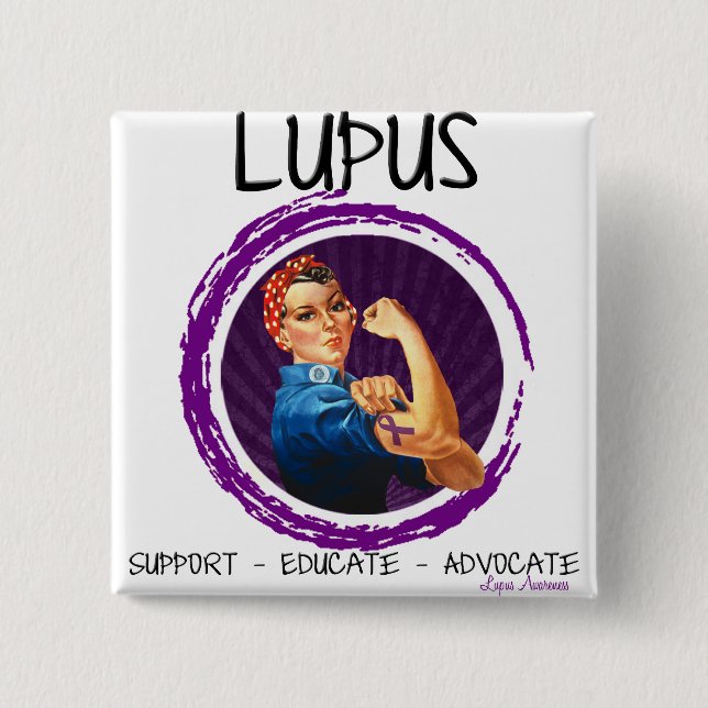 Lupus-Anwalt, erziehen, stützen sich Button (Vorderseite)