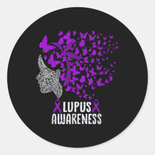 Lupus Awareness Butterfly Lila Ribbon Autoimmune Runder Aufkleber