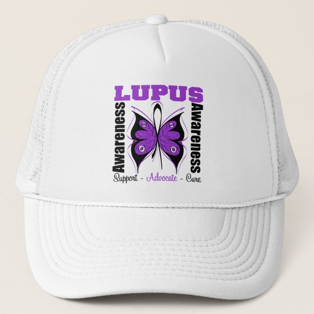 Lupus Awareness Butterfly Truckerkappe (Vorderseite)