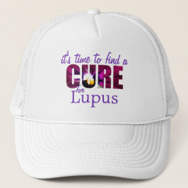 Lupus Awareness Cure / Lilac Lila Custom Floral Truckerkappe