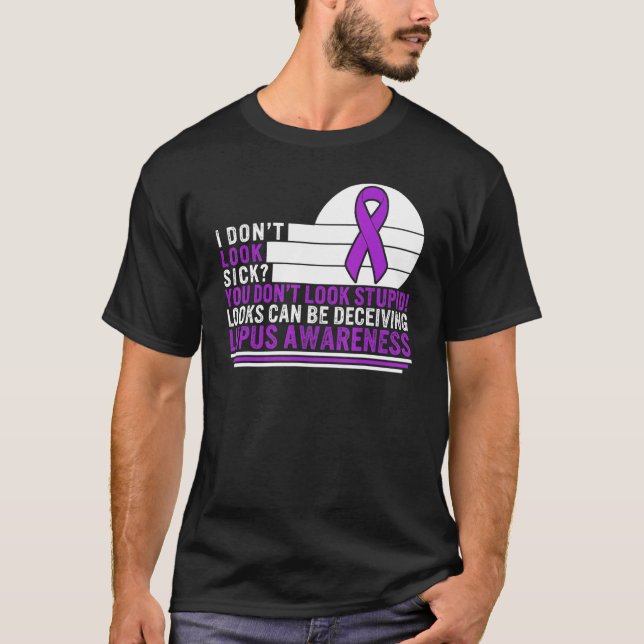 Lupus Awareness Dont Sick Lila Ribbon Warri T-Shirt (Vorderseite)