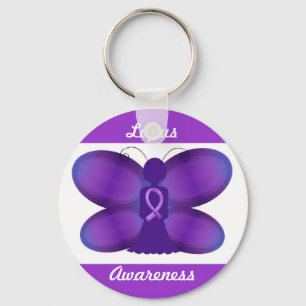 Lupus Awareness lila Märchenschmetterling Schlüsselanhänger