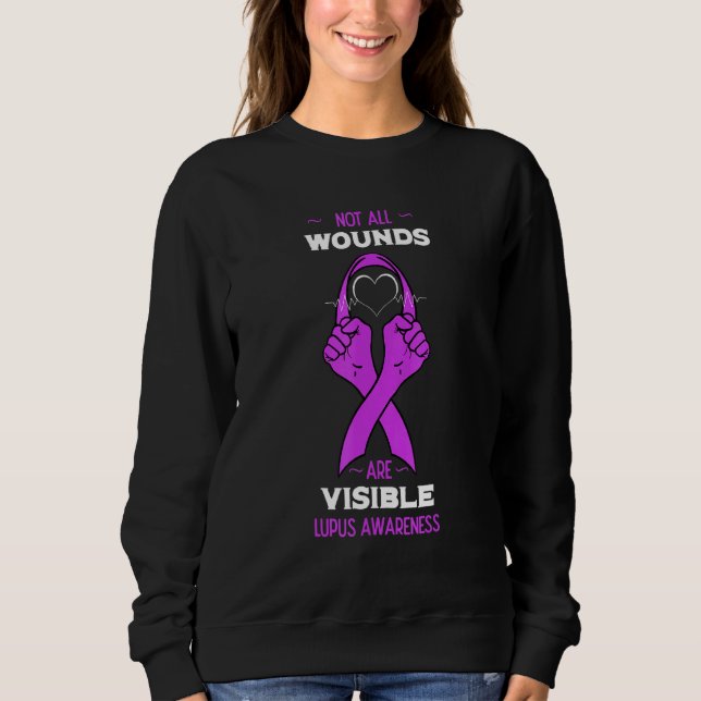 Lupus Awareness Lila Ribbon Sle Butterfly Cure I Sweatshirt (Vorderseite)