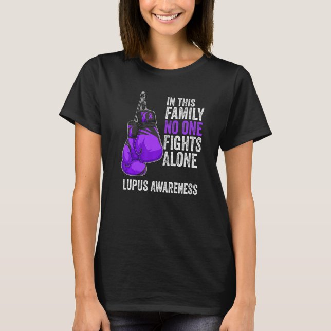 Lupus Awareness Month Gloves Purple Ribbon T-Shirt (Vorderseite)