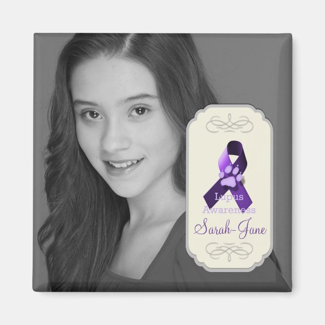Lupus Awareness Ribbon Foto Keepake Magnet (Vorne)