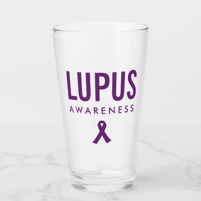 Lupus Awareness Ribbon Lila Glas (Vorderseite)