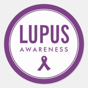 Lupus Awareness Ribbon Lila Runder Aufkleber