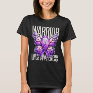 Lupus Awareness Warrior Survivor Lila Butterflie T-Shirt