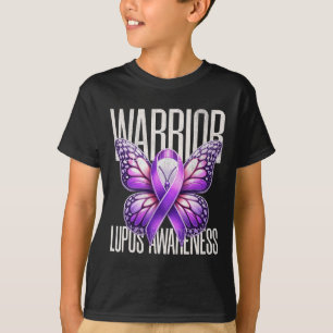 Lupus Awareness Warrior Survivor Lila Butterflie T-Shirt