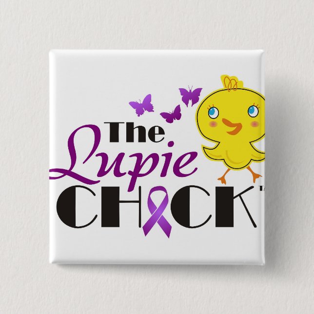 Lupus-Bewusstsein Lupie Küken-Knöpfe Button (Vorderseite)