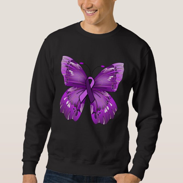 Lupus-Bewusstsein Lupus-Schmetterling Überlebender Sweatshirt (Vorderseite)