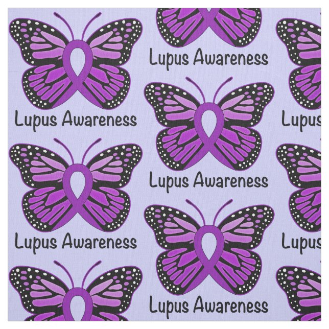 Lupus-Bewusstseins-Band mit Schmetterling Stoff (Muster)